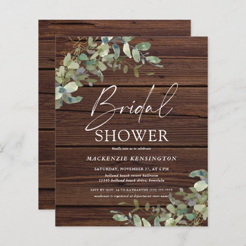 Budget Rustic Wood Eucalyptus Bridal Shower 