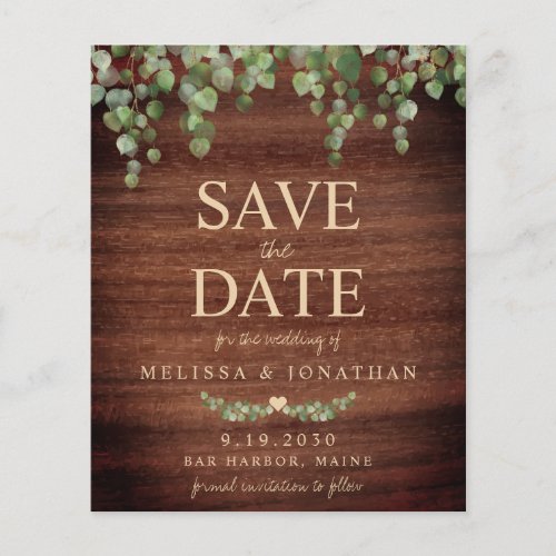 Budget Rustic Wood Eucalyptus Save The Date