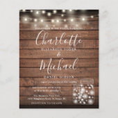Budget Rustic Wood Mason Jars Wedding Invitation (Front)