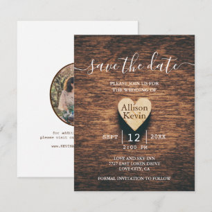 Budget Rustic Wood Save The Date Fall Wedding Note Card