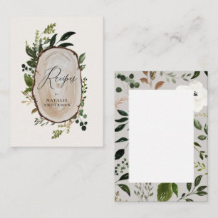 budget Rustic wood slice recipe card