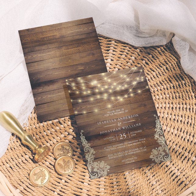 Budget Rustic Wood, String Lights & Lace Wedding (Creator Uploaded)