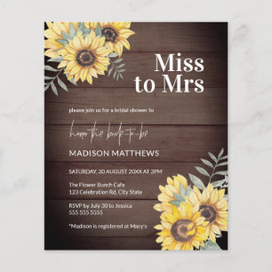 Budget Rustic Wood Sunflower Bridal Shower