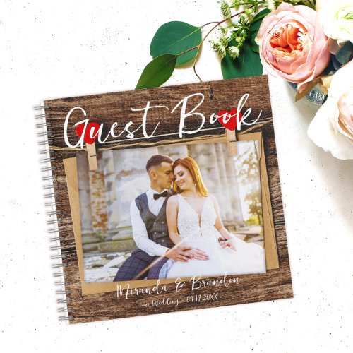 Budget _ Rustic Wood Wedding Photo Guest Book