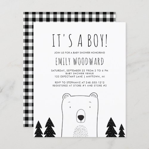 Budget Rustic Woodland Bear Boy Baby Shower