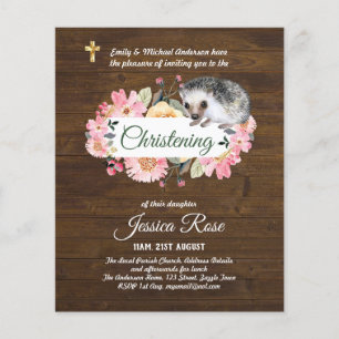 BUDGET Rustic Woodland Christening Invite Baptism 