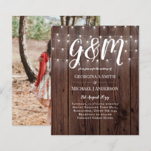 BUDGET Rustic Woodland Lights Wedding Invites