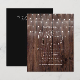 BUDGET Rustic Woodland Lights Wedding Invites