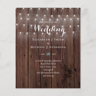 BUDGET Rustic Woodland Lights Wedding Invites