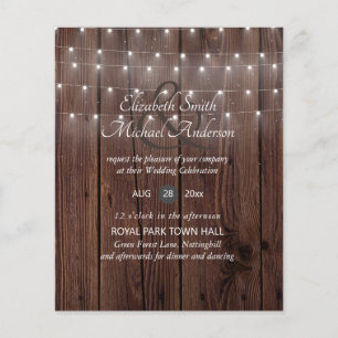 BUDGET Rustic Woodland Lights Wedding Invites