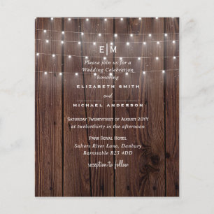 BUDGET Rustic Woodland Lights Wedding Invites