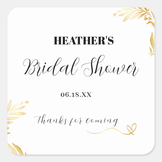 Budget rústico Ducha dorada Bridgerton, gold Square Sticker (Front)