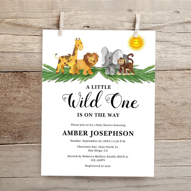 Budget Safari Animals Baby Shower Invitation (Creator Uploaded)