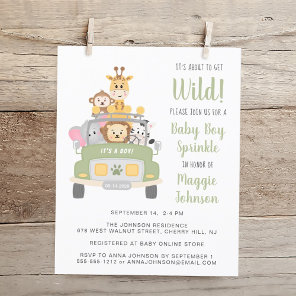 Budget Safari Baby Sprinkle Invitation