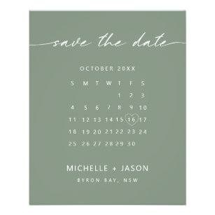 BUDGET sage calendar Save the Date Invitation Flyer