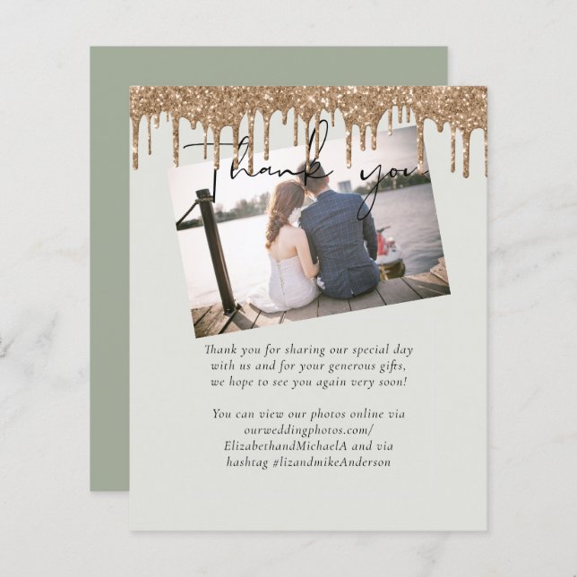 BUDGET Sage Gold Glitter Wedding (Front/Back)