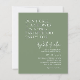 Budget Sage Green Baby Shower Invitation