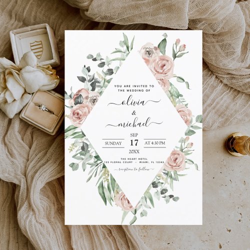 Budget Sage Green Eucalyptus Wedding Invitation Flyer