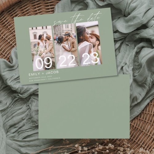 Budget Sage Green Save the Date 3 Photo 