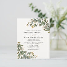Budget Sage Green Watercolor Botancial Wedding