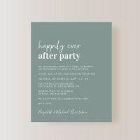 Budget Sage Green Wedding Reception Invitation
