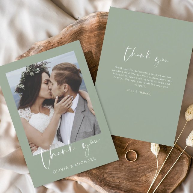 Budget Sage Green Wedding Thank You Card Flyer (Creator Uploaded)