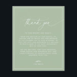 Budget Sage Green Wedding Thank You Card Flyer<br><div class="desc">This card features a handwritten font and modern minimalist design. Easily change the colors and edit *most* wording to meet the needs of your occasion. This invite is perfect for your contemporary, industrial, or bohemian wedding celebration. Budget Paper is thin! ***Upgrade for a thicker paper. Envelopes are not included with...</div>