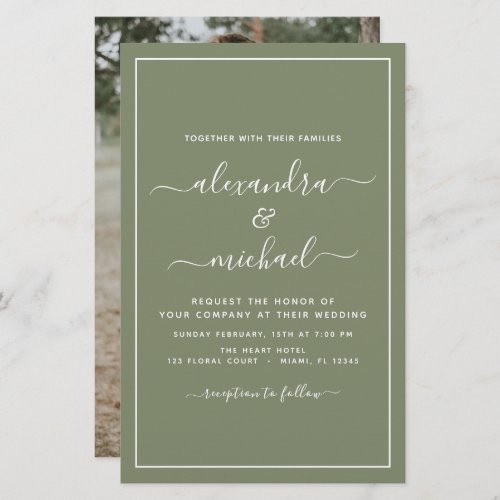 Budget Sage Green Wedding with Photo