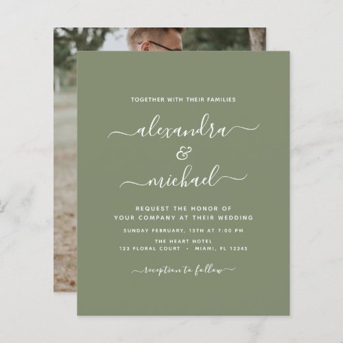 Budget Sage Green Wedding with Photo