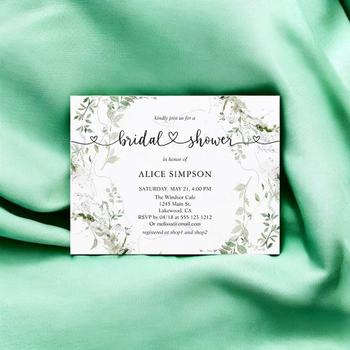 Budget Sage Greenery Botanical Bridal Shower Invitation Postcard