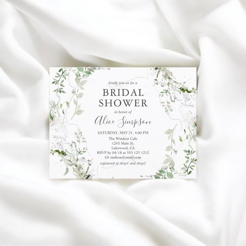 Budget Sage Greenery Bridal Shower Invitation Postcard