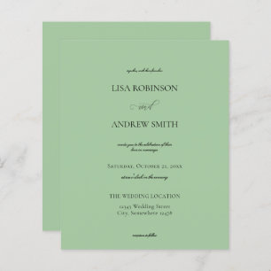 Budget Sage Mint Green Calligraphy Wedding