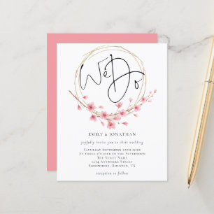 Budget Sakura Florals We Do Wedding Invitation