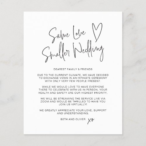 Budget Same Love Smaller Wedding Announcement