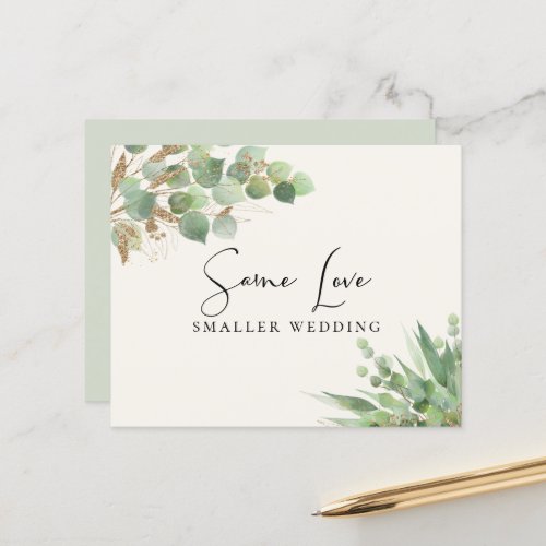 Budget Same Love Smaller Wedding Eucalyptus