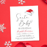 Budget Santa Baby Christmas Baby Shower Invitation<br><div class="desc">A cute minimal budget-friendly Christmas holiday season baby shower invitation with "Santa Baby" written in an elegant script with a heart swash, a watercolor illustration of a red Santa Claus hat and an invitation to a merry little baby shower. Personalize the mother's name in a stylish red script and the...</div>