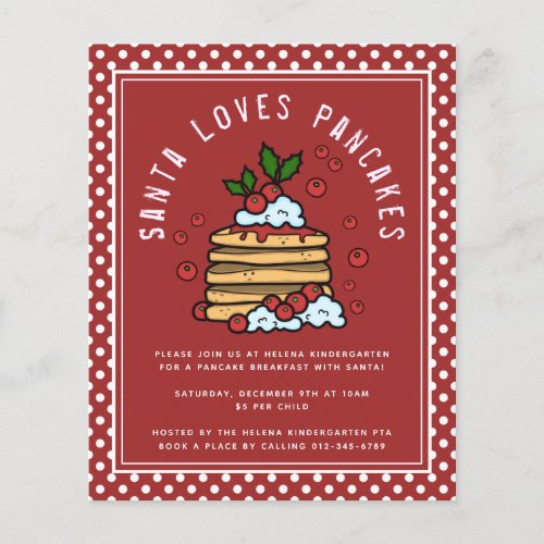 BUDGET Santa Loves Pancakes School PTA Fundraiser 