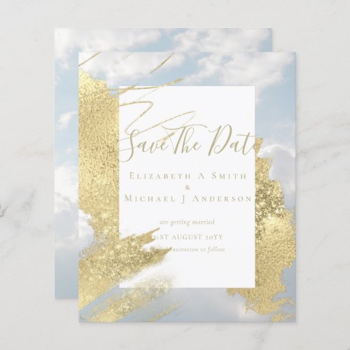 BUDGET SAVE DATES Gold Foil Glitter Look Abstract