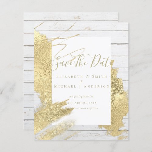 BUDGET SAVE DATES Gold Foil Glitter Look Abstract