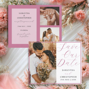 Budget Save Our Date Blush Pink Photo Wedding