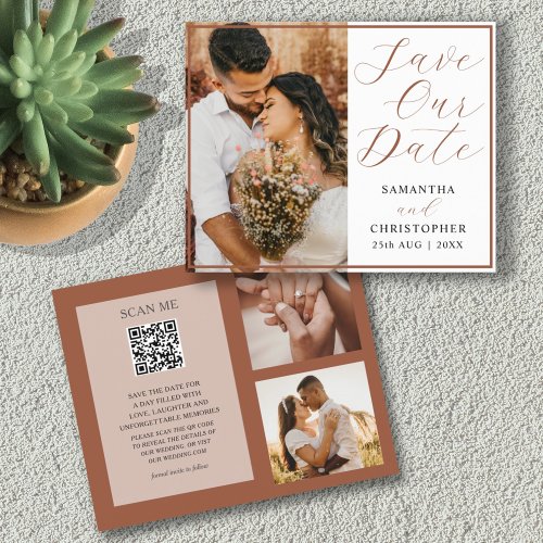 Budget Save Our Date QR Code Photo Wedding