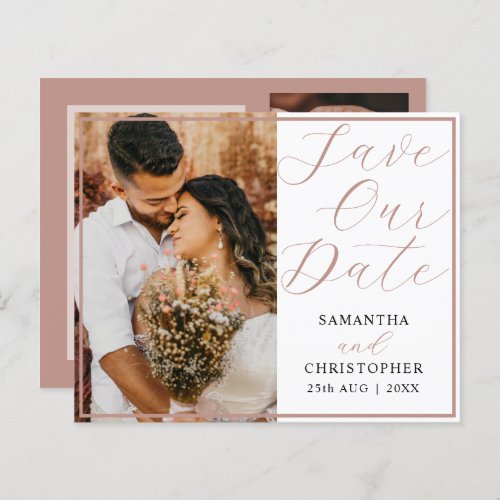 Budget Save Our Date Rose Gold Photo Wedding