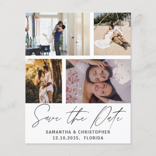 Budget Save the Date 4 Photo Template Invitation