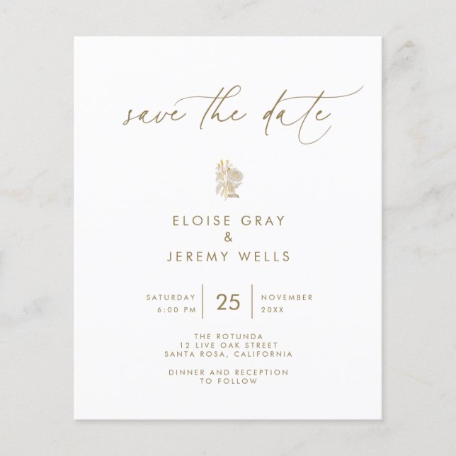 Budget Save the Date | Bella Flyer (Front)