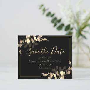 BUDGET Save The Date   Black Gold Eucalyptus