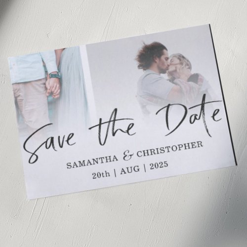 Budget Save the Date Black  White Photo Template 