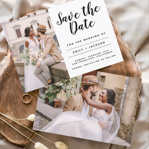 Budget Save the Date Elegant Minimalist Photo 