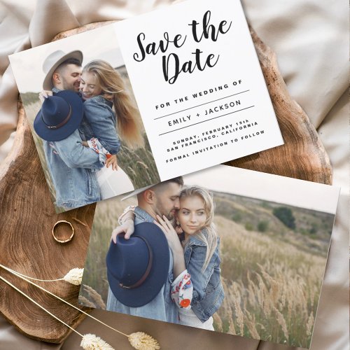 Budget Save the Date Elegant Minimalist Photo 