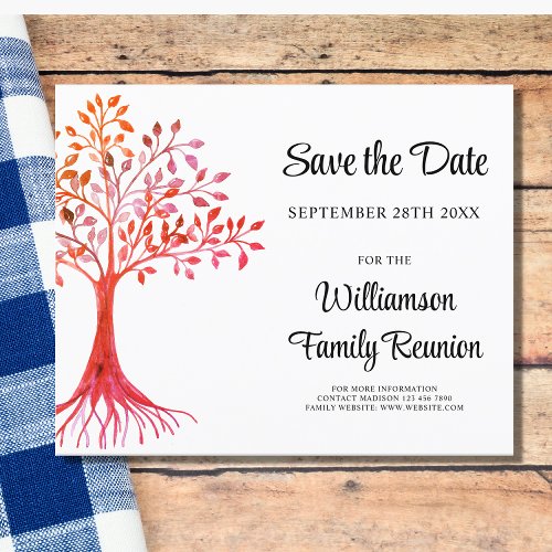 Budget Save The Date Family Tree Family Reunion