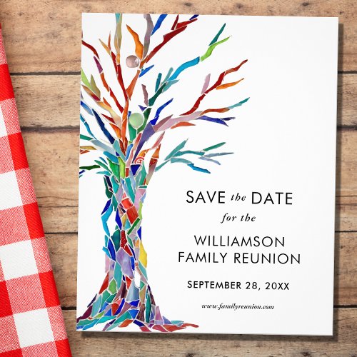 Budget Save The Date Family Tree Family Reunion Flyer